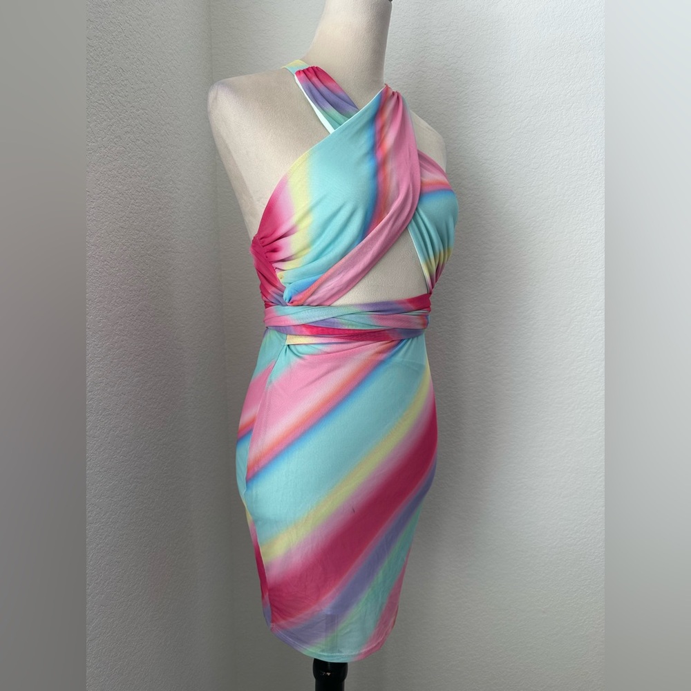 Black Bead Convertible Multicolor Dress